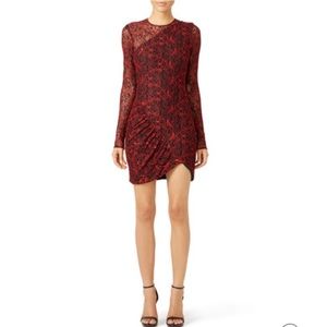 Parker Vicky Lace Long sleeve Sexy Mini Dress Holiday Seasonal Party Cocktail